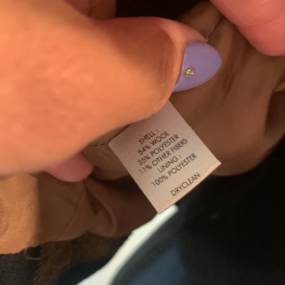 Ann Taylor loft wool blend orange and black plaid jacket - Picture 9 of 10